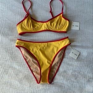 NU Swim Yellow and Red Bikini Set